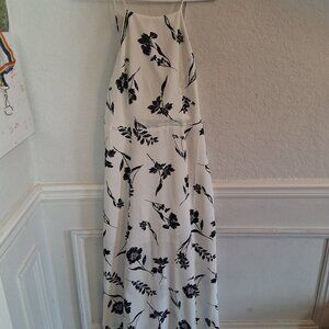 Favlux White/Black Floral Print Maxi Dress Size L